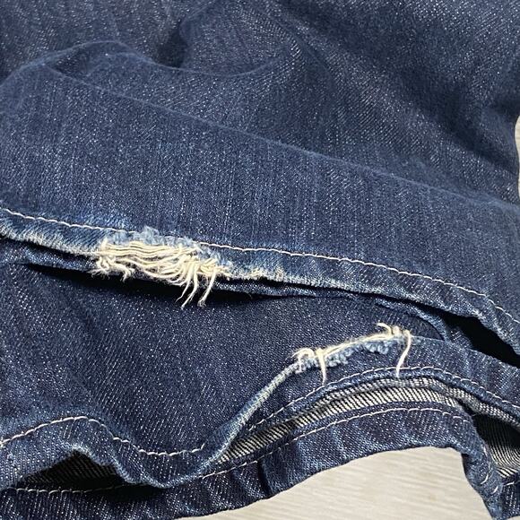 Helix Jeans Mens 34X32 (34x31) Slim Dark Denim Boot Embroidered Pockets Grunge - Picture 6 of 7